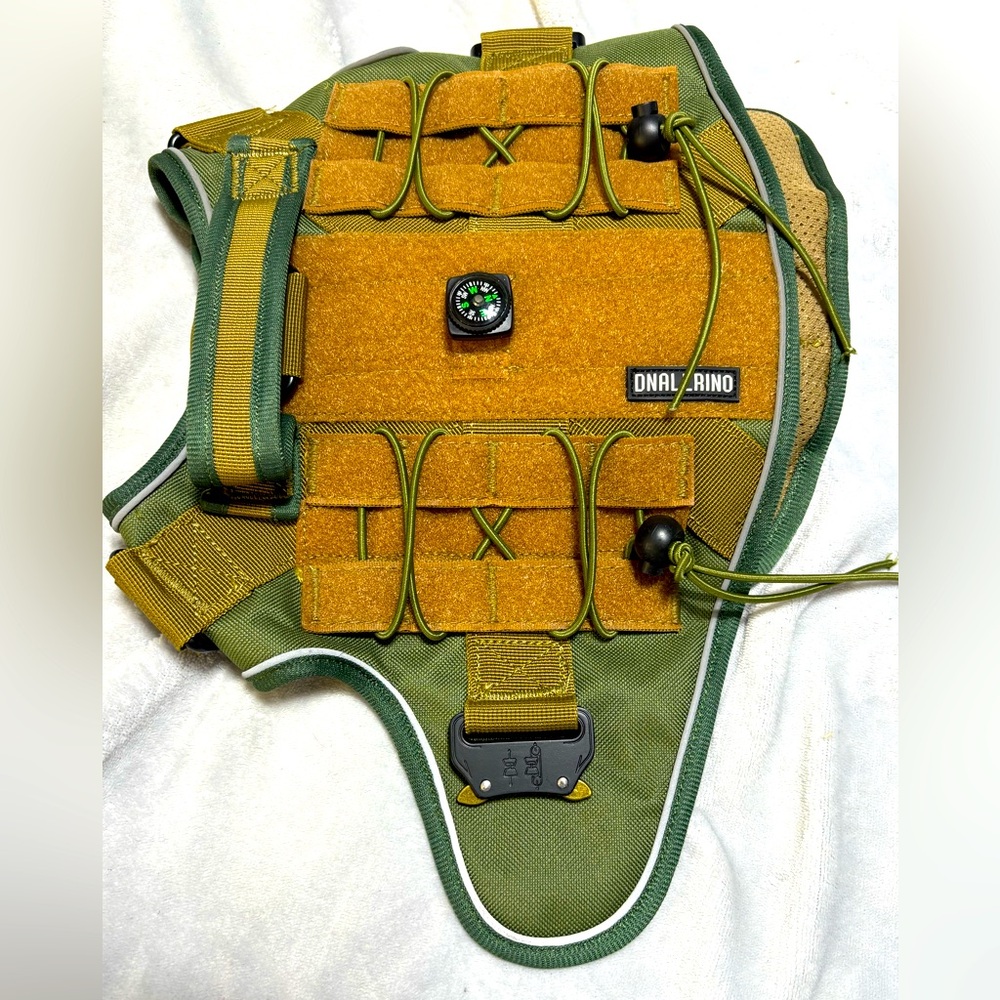 Tactical Dog Harness - Green and Tan